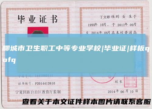 聊城市卫生职工中等专业学校|毕业证|样板qofq