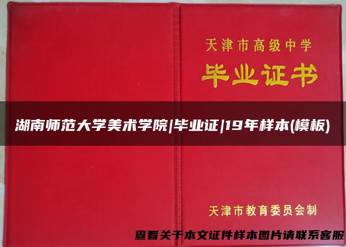 湖南师范大学美术学院|毕业证|19年样本(模板)