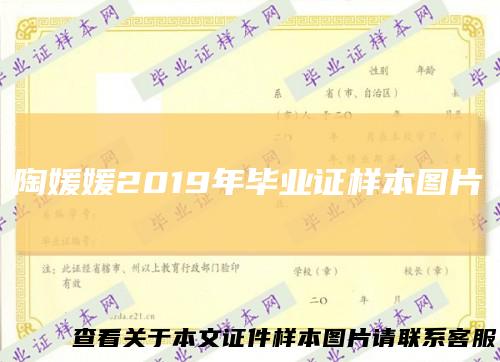 陶媛媛2019年毕业证样本图片