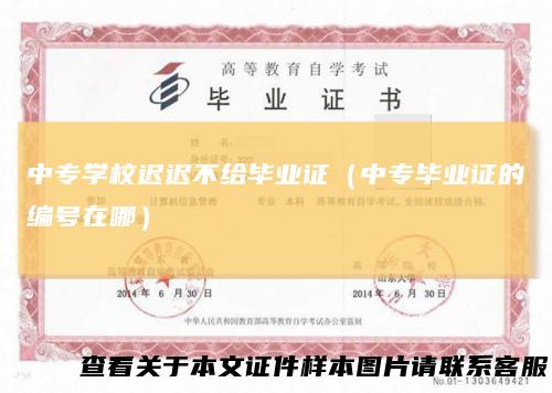 中专学校迟迟不给毕业证（中专毕业证的编号在哪）