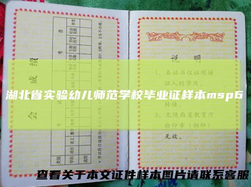 湖北省实验幼儿师范学校毕业证样本msp6