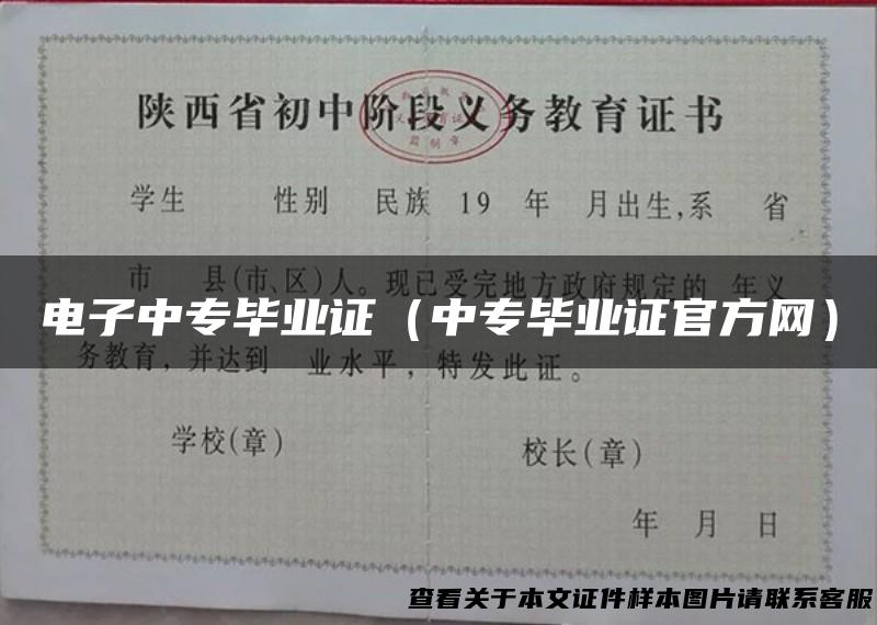 电子中专毕业证（中专毕业证官方网）