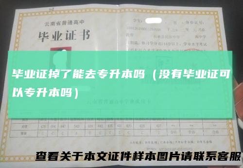 毕业证掉了能去专升本吗（没有毕业证可以专升本吗）