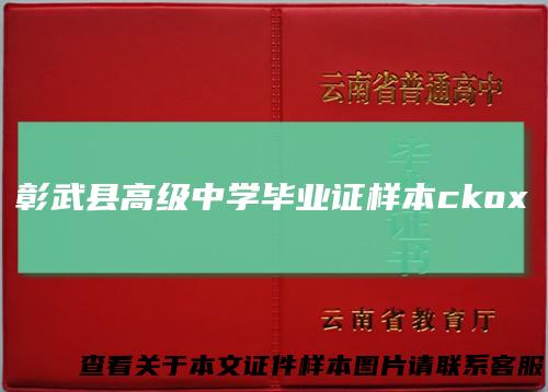 彰武县高级中学毕业证样本ckox