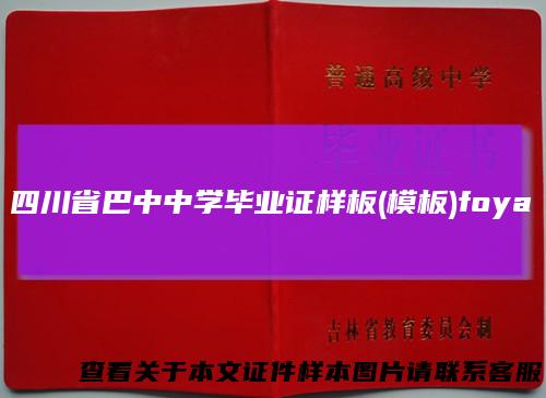 四川省巴中中学毕业证样板(模板)foya