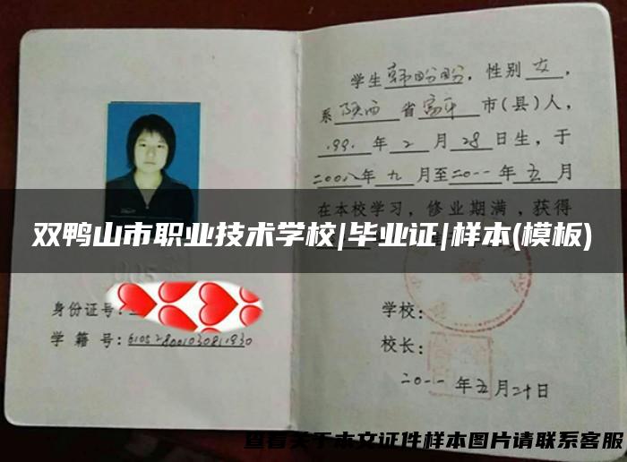 双鸭山市职业技术学校|毕业证|样本(模板)