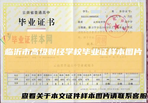 临沂市高级财经学校毕业证样本图片