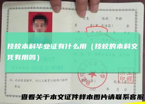 技校本科毕业证有什么用(技校的本科文凭有用吗)