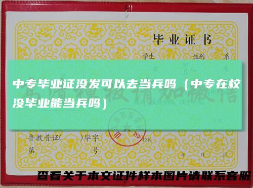 中专毕业证没发可以去当兵吗（中专在校没毕业能当兵吗）