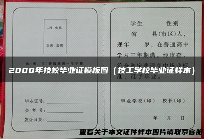 2000年技校毕业证模板图（技工学校毕业证样本）