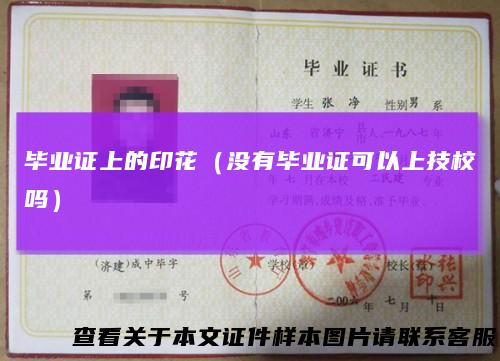 毕业证上的印花（没有毕业证可以上技校吗）