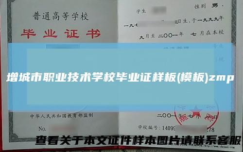 增城市职业技术学校毕业证样板(模板)zmp