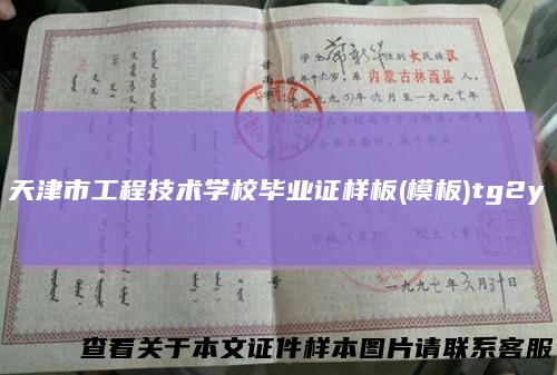 天津市工程技术学校毕业证样板(模板)tg2y