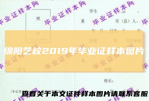 绵阳艺校2019年毕业证样本图片