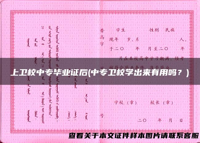 上卫校中专毕业证后(中专卫校学出来有用吗？)