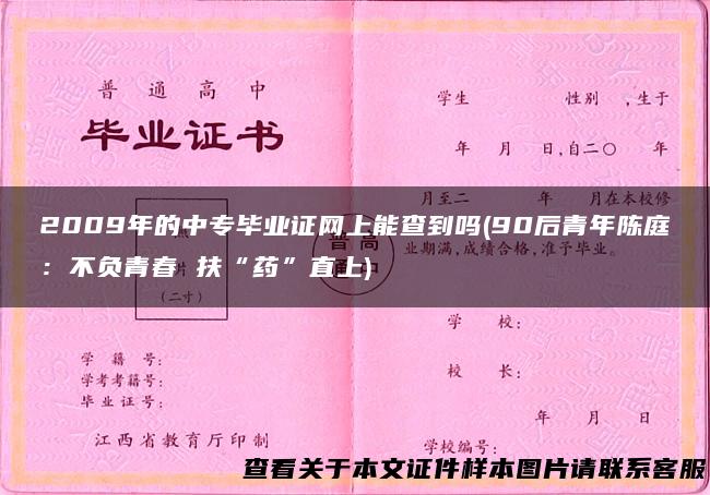 2009年的中专毕业证网上能查到吗(90后青年陈庭：不负青春 扶“药”直上)