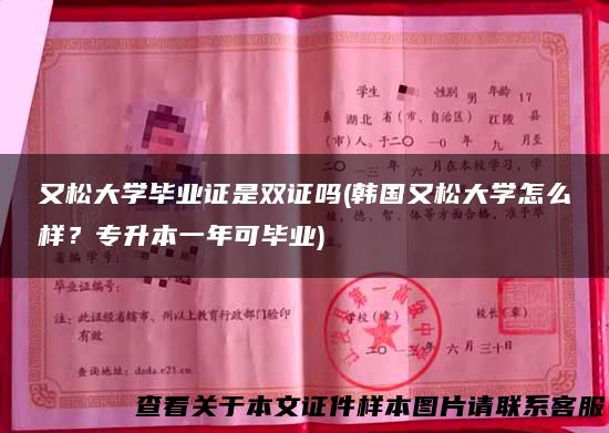又松大学毕业证是双证吗(韩国又松大学怎么样？专升本一年可毕业)