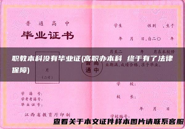 职教本科没有毕业证(高职办本科 终于有了法律保障)