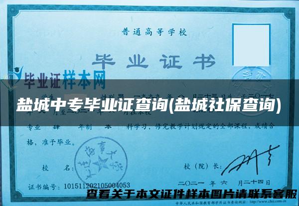 盐城中专毕业证查询(盐城社保查询)