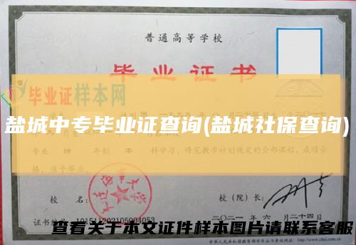 盐城中专毕业证查询(盐城社保查询)