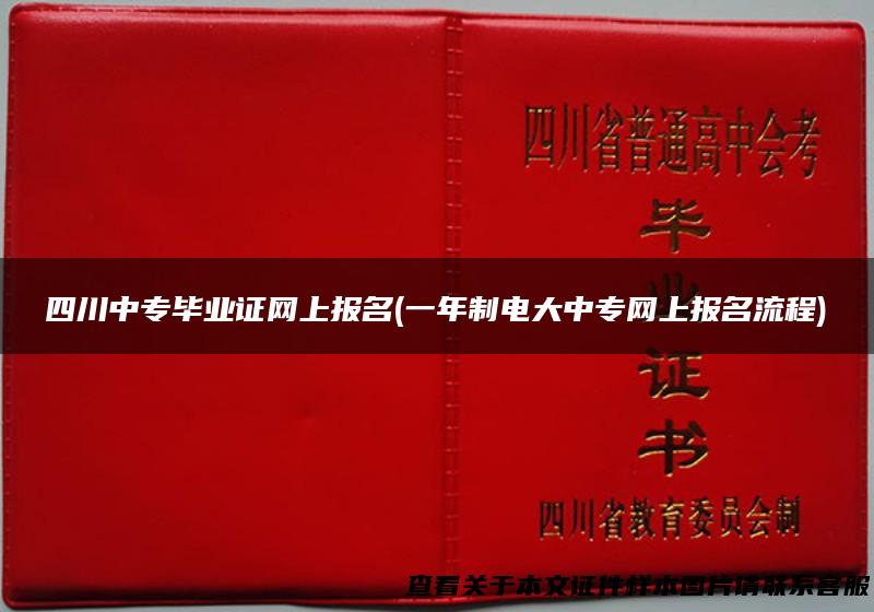 四川中专毕业证网上报名(一年制电大中专网上报名流程)