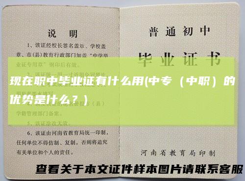 现在职中毕业证有什么用(中专（中职）的优势是什么？)