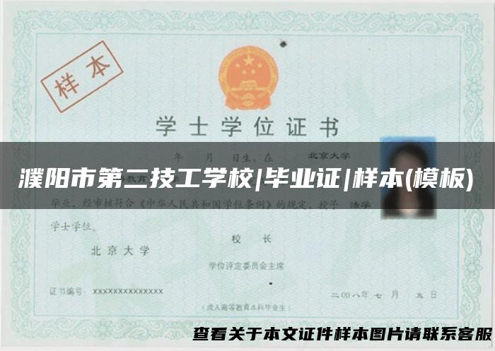 濮阳市第二技工学校|毕业证|样本(模板)