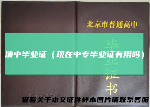 清中毕业证（现在中专毕业证有用吗）
