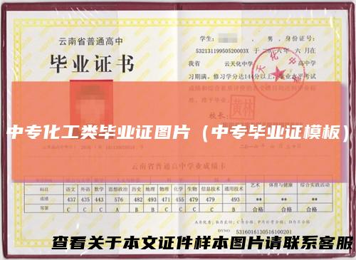 中专化工类毕业证图片（中专毕业证模板）