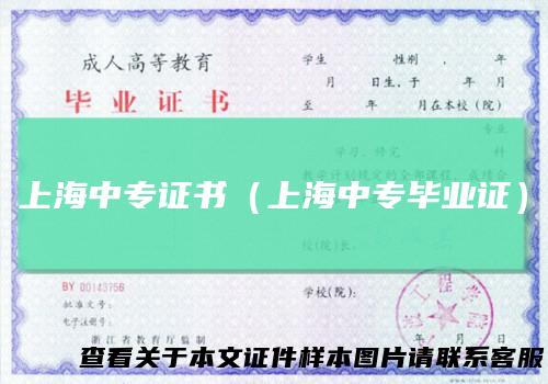 上海中专证书（上海中专毕业证）