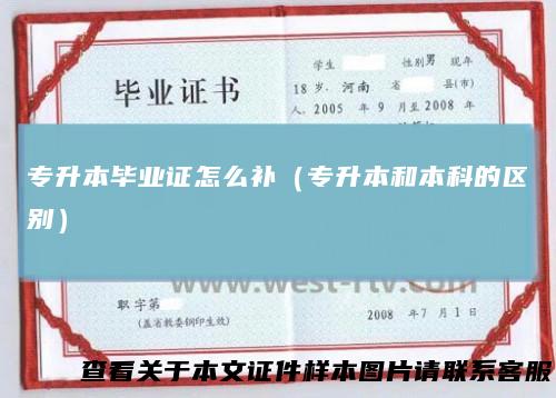 专升本毕业证怎么补（专升本和本科的区别）