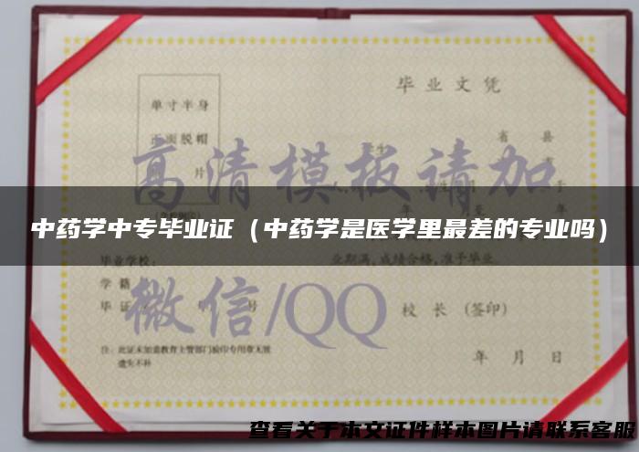 中药学中专毕业证（中药学是医学里最差的专业吗）
