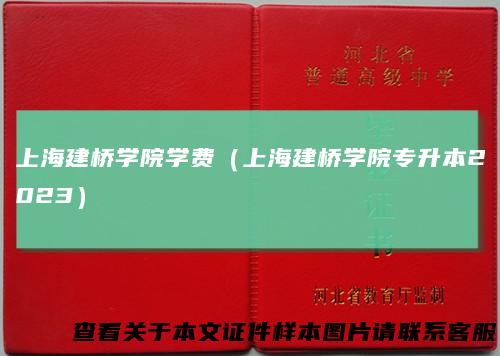 上海建桥学院学费（上海建桥学院专升本2023）