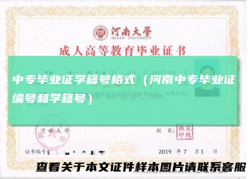 中专毕业证学籍号格式（河南中专毕业证编号和学籍号）