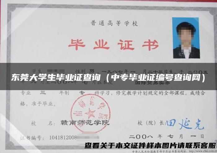 东莞大学生毕业证查询（中专毕业证编号查询网）