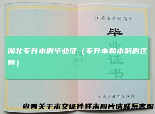 湖北专升本的毕业证（专升本和本科的区别）