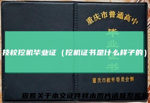 技校挖机毕业证（挖机证书是什么样子的）