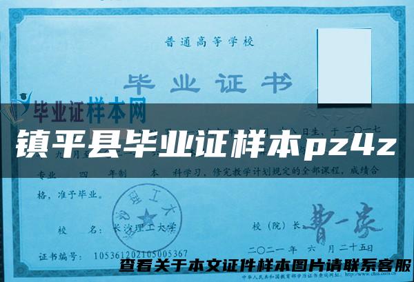镇平县毕业证样本pz4z