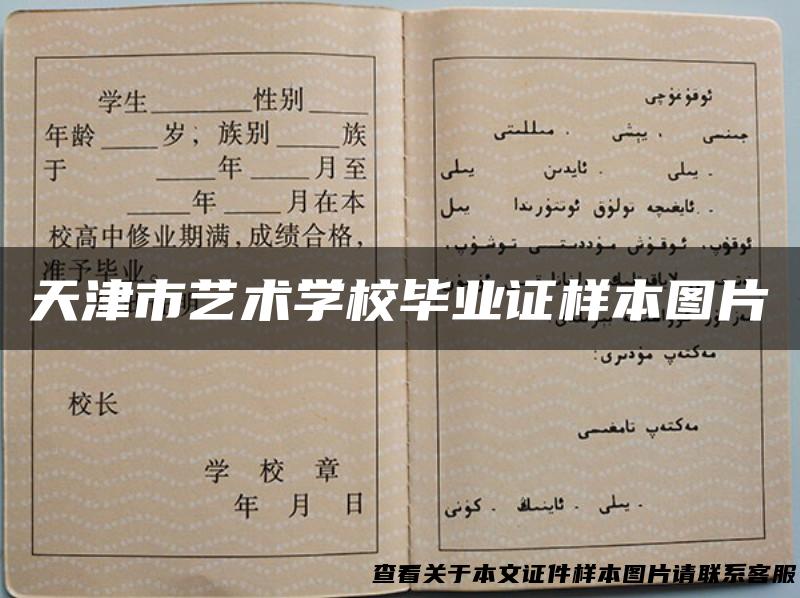 天津市艺术学校毕业证样本图片