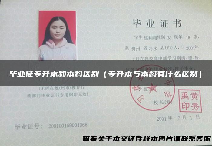 毕业证专升本和本科区别（专升本与本科有什么区别）