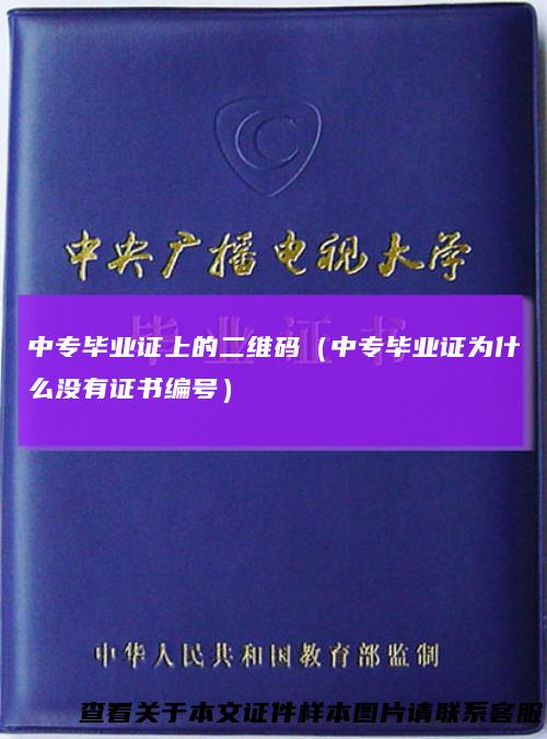 中专毕业证上的二维码（中专毕业证为什么没有证书编号）