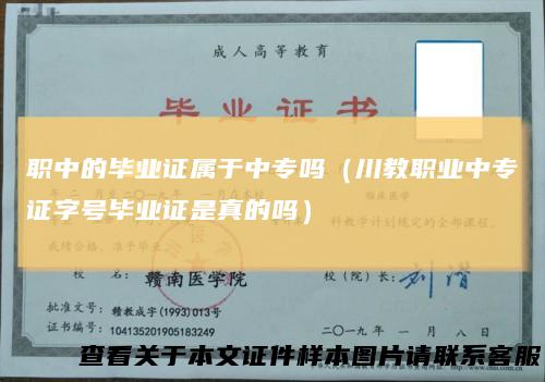 职中的毕业证属于中专吗(川教职业中专证字号毕业证是真的吗)