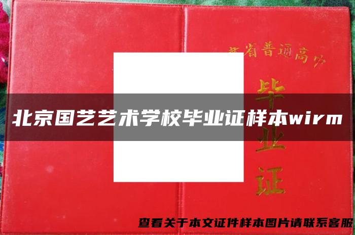 北京国艺艺术学校毕业证样本wirm