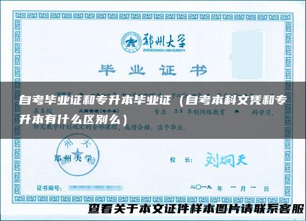 自考毕业证和专升本毕业证（自考本科文凭和专升本有什么区别么）