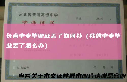 长春中专毕业证丢了如何补（我的中专毕业丢了怎么办）