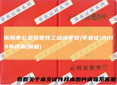 衡阳市公交驾驶技工培训学校|毕业证|2019年样本(模板)