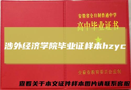 涉外经济学院毕业证样本hzyc