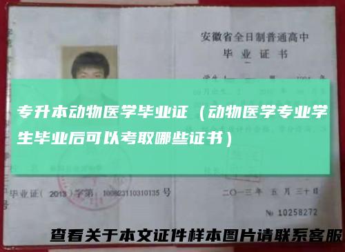 专升本动物医学毕业证（动物医学专业学生毕业后可以考取哪些证书）