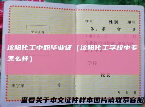 沈阳化工中职毕业证(沈阳化工学校中专怎么样)