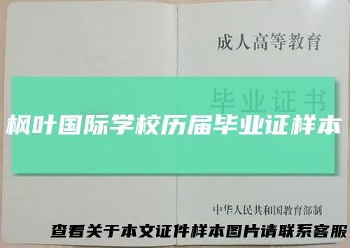 枫叶国际学校历届毕业证样本